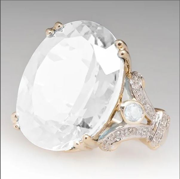 European And American Ornament Two-tone Ring