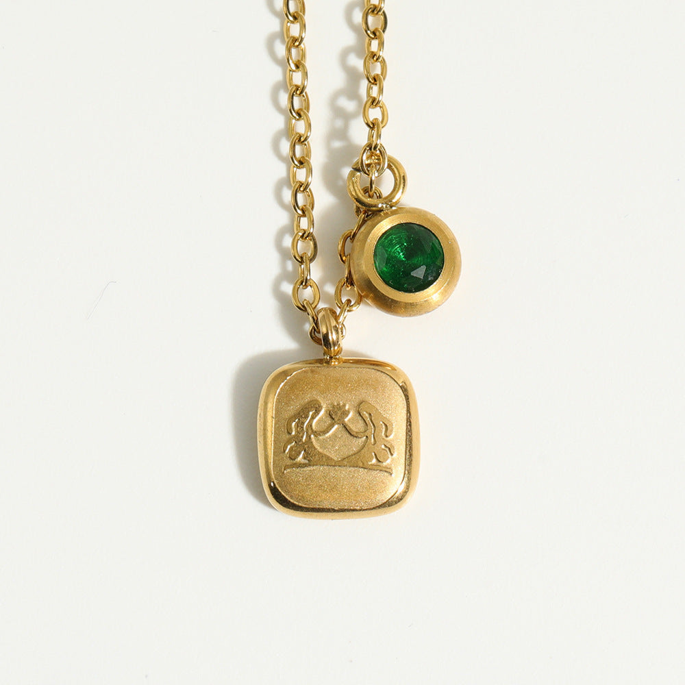 December Birthday Stone Pendant High Color Retention Necklace