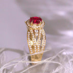 Unique Cross Winding Design Ring Birthday Gift Zircon