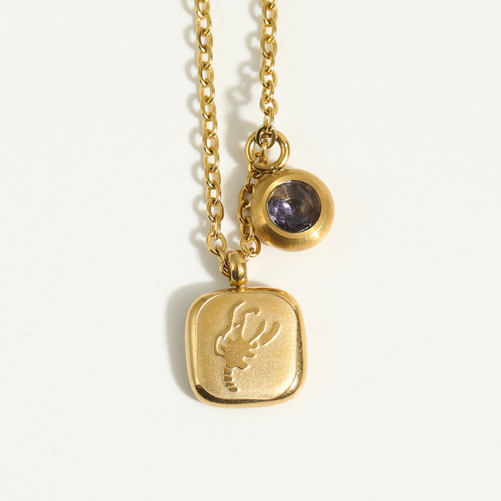 December Birthday Stone Pendant High Color Retention Necklace