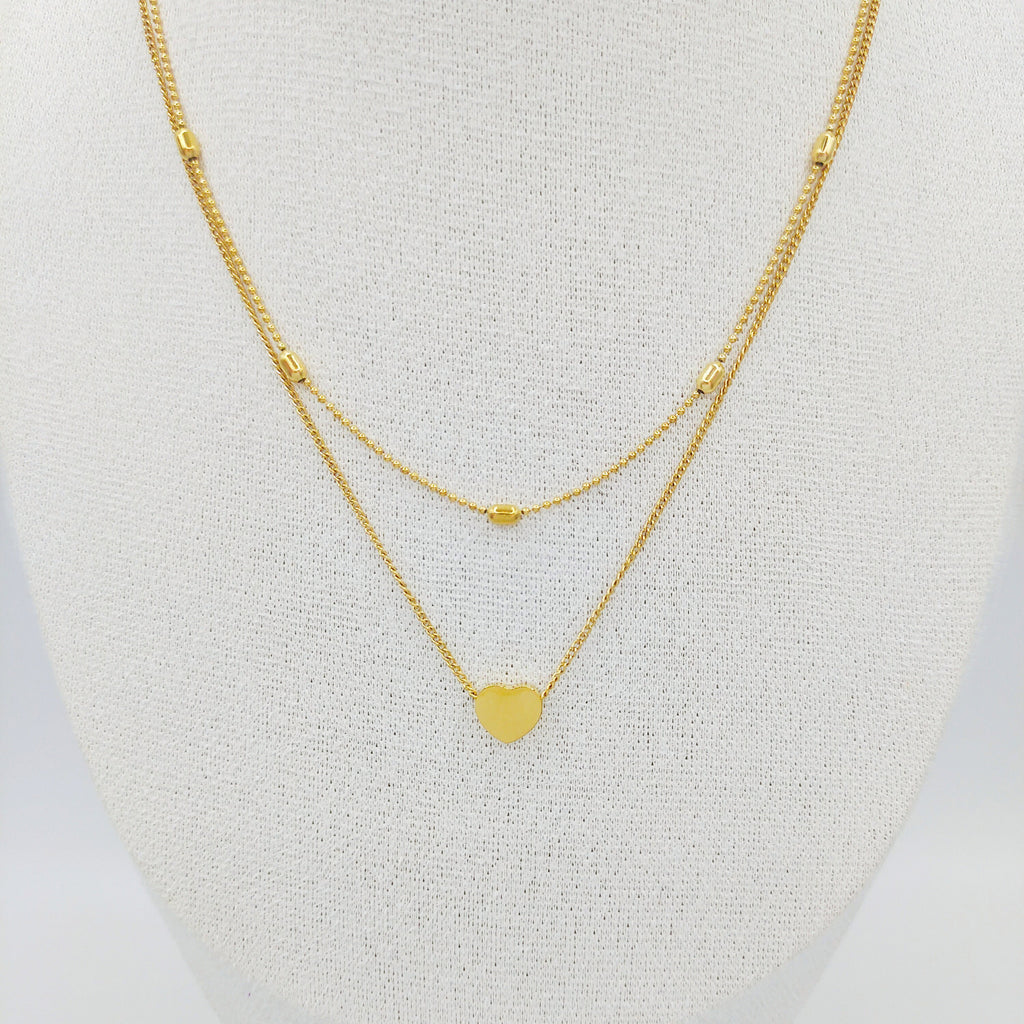 Heart-shaped Stainless Steel Double-layer Necklace