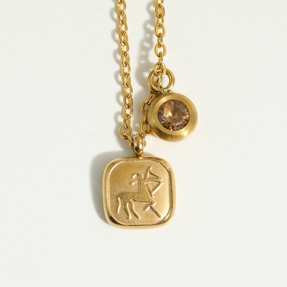 December Birthday Stone Pendant High Color Retention Necklace
