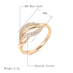 Rose Gold Zircon Fashion Feather Women's Ring