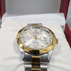 Rolex Silver Golden Quartz golden and white Dial Watch