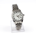 Watch Aogili Silver Chain With White Round Dial