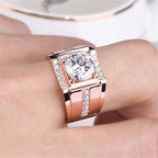 High Carbon Diamond Zircon Men's Imitation Moissanite Ring