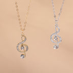 European And American Ornament Diamond Note Necklace