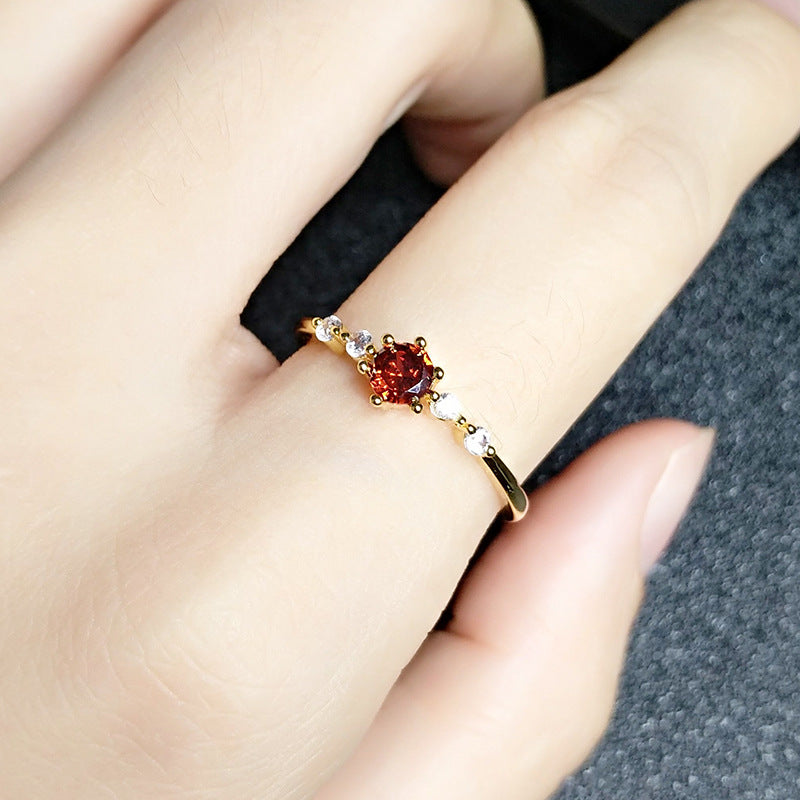 Copper Plating Ruby Ring Design For Women