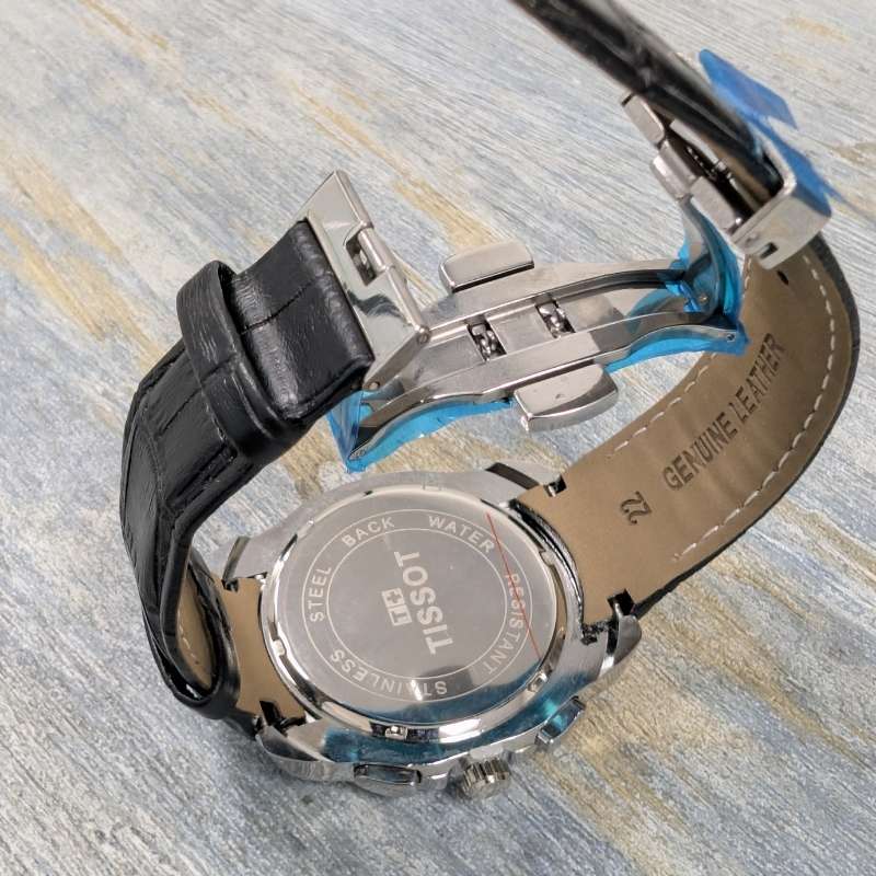 Watch Tissot Black Leather Strap Quartz Dial