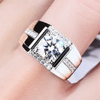 High Carbon Diamond Zircon Men's Imitation Moissanite Ring