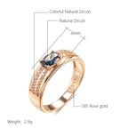 Ring Petals Inlaid Zircon Two-tone Retro