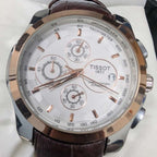 Watch Tissot Brown Leather Strap Quartz Dial