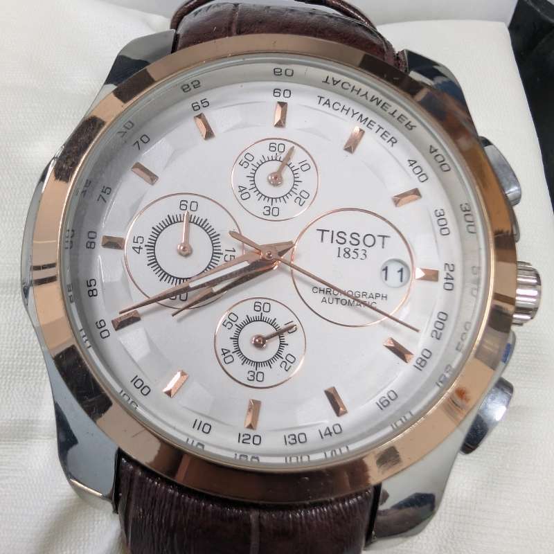 Watch Tissot Brown Leather Strap Quartz Dial