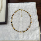 Natural Stone Necklace Women's Brown Pearl Necklace Accessories