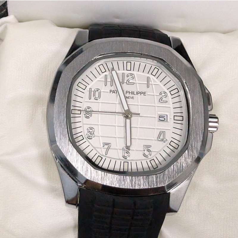 Watch Patek Phillippe Black Silicon Strap & White Quartz Dial