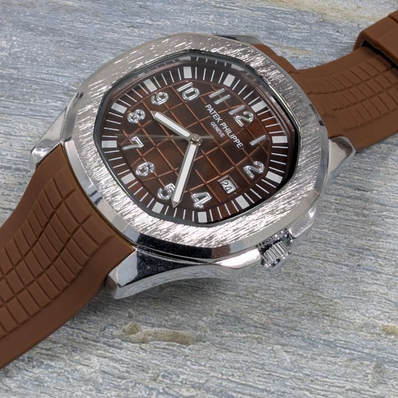 Watch Patek Phillippe Brown Silicon Strap & Quartz Dial