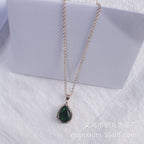 Water Drop Rose Gold Rhinestone Elegant Pink Color Necklace