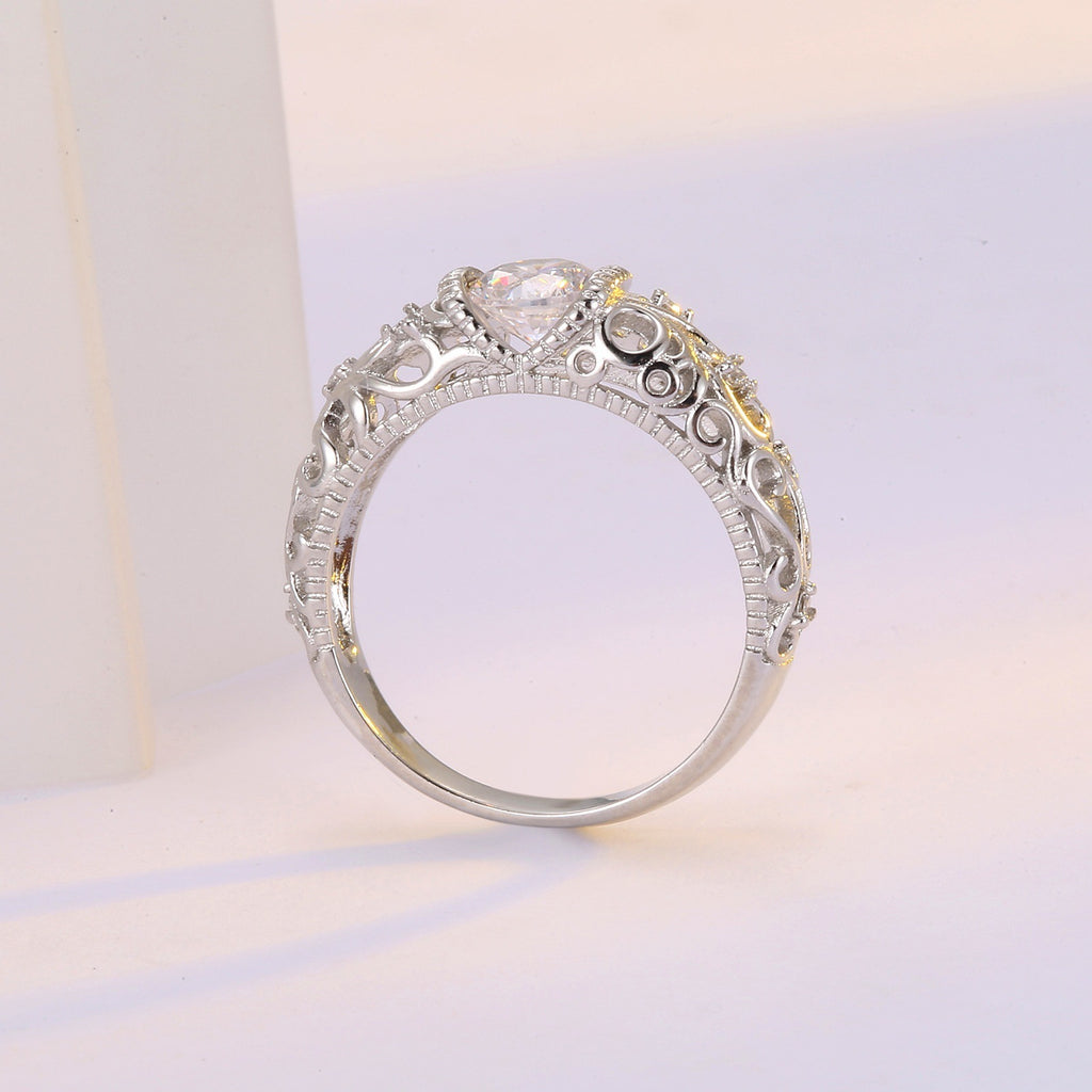 White Gold Plated Zircon Ring Jewelry Ornament