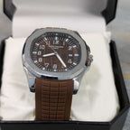 Watch Patek Phillippe Brown Silicon Strap & Quartz Dial