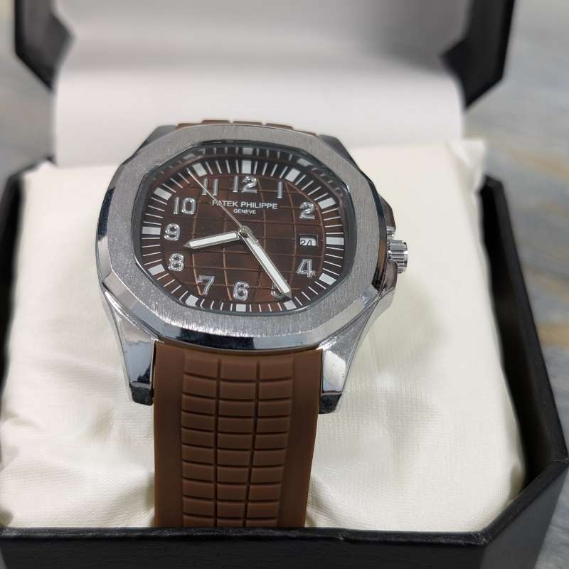 Watch Patek Phillippe Brown Silicon Strap & Quartz Dial