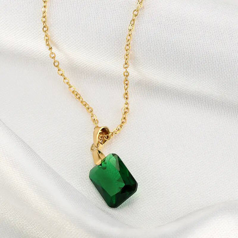 Retro Personality Fashion Rectangular Pendant Geometric Simple Necklace