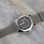 Watch Patek Phillippe Grey Silicon Strap & White Quartz Dial
