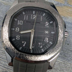 Watch Patek Phillippe Grey Silicon Strap & White Quartz Dial