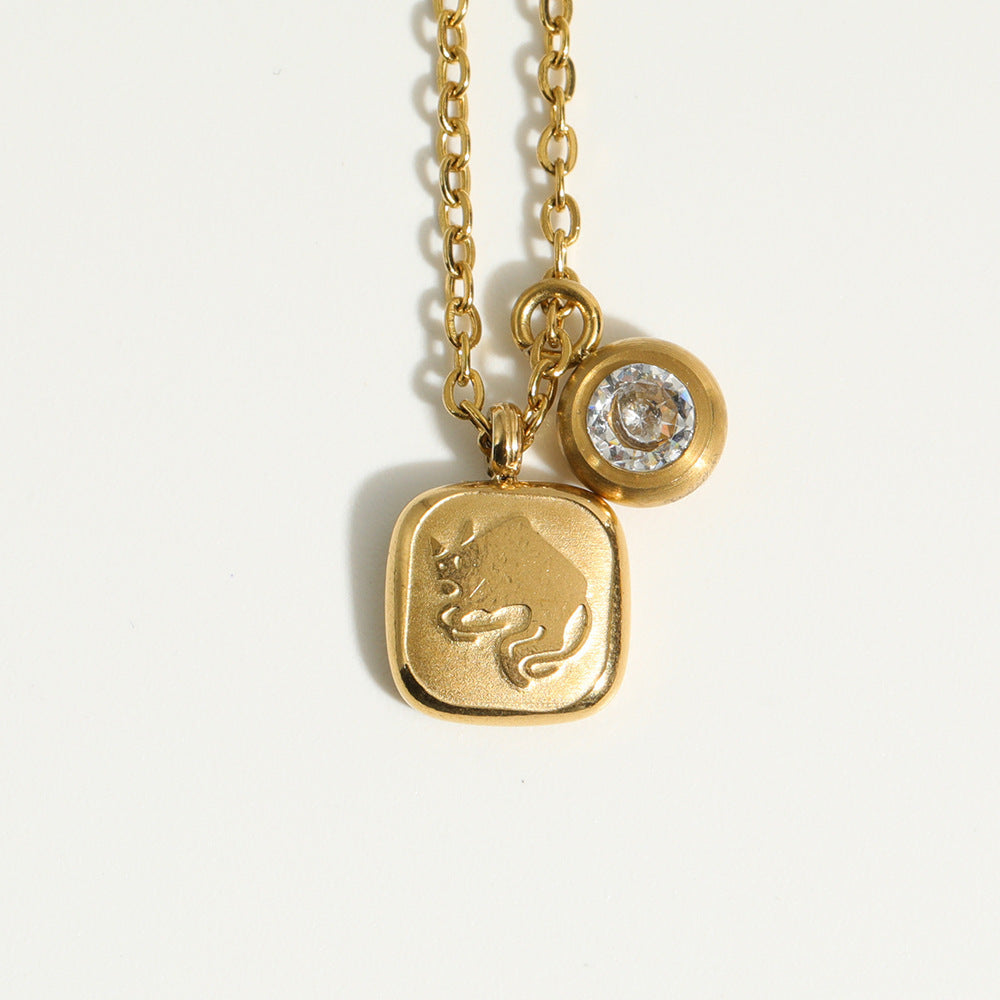 December Birthday Stone Pendant High Color Retention Necklace