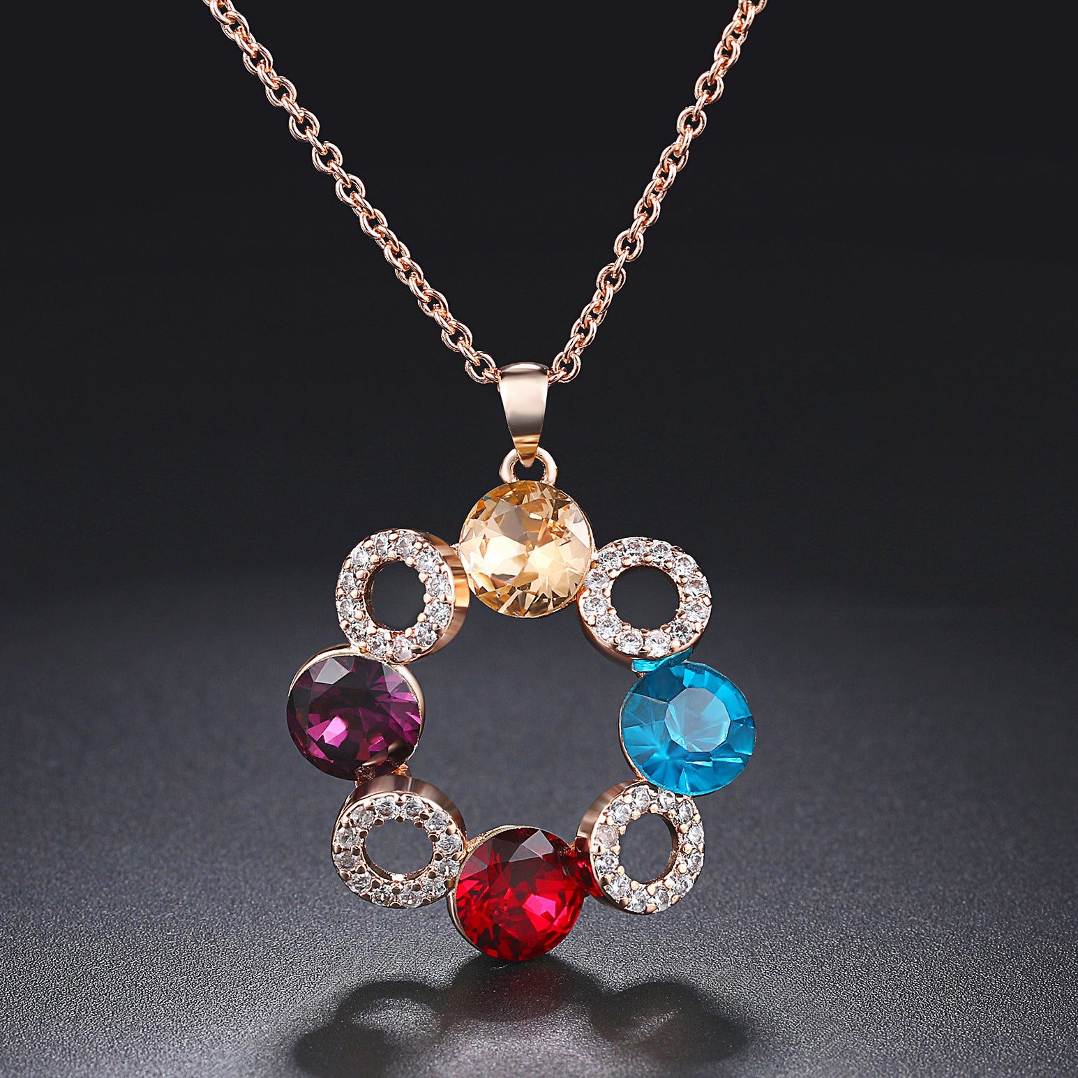 European And American Fashion Flower Pendant Clavicle Necklace