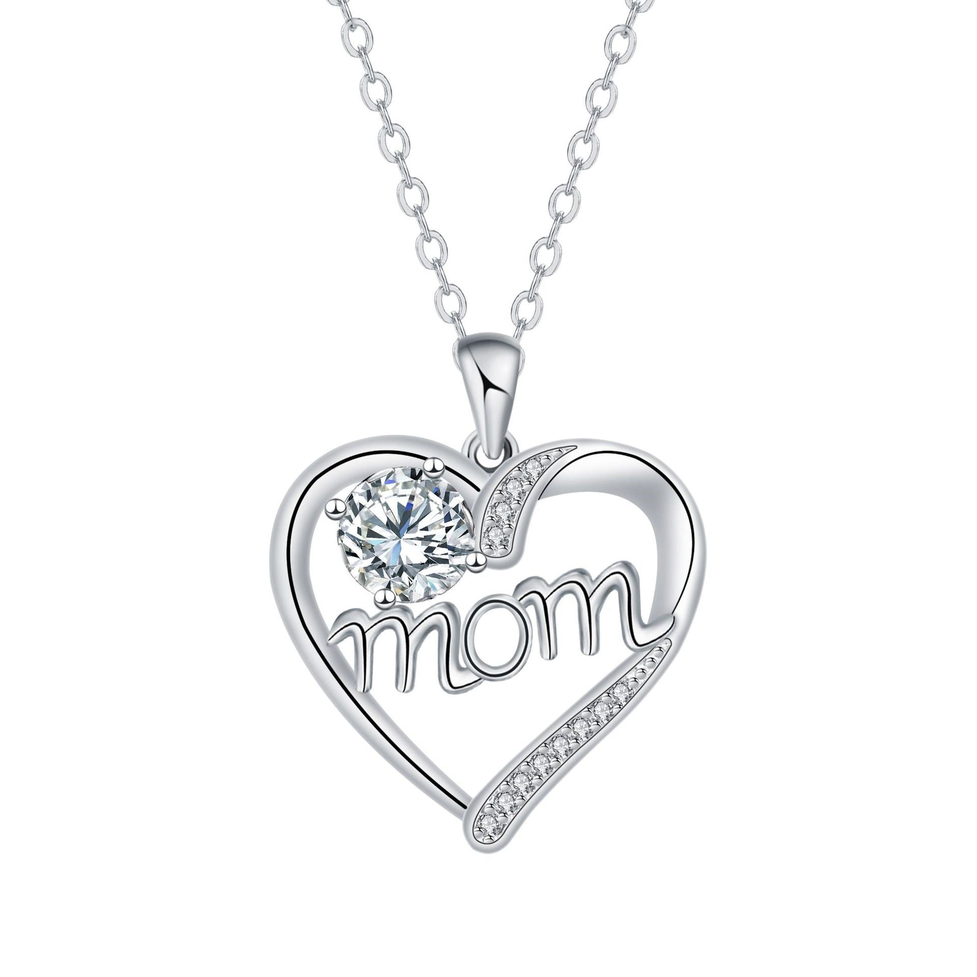 Love Heart-shaped Diamond MOM Jewelry Ornament