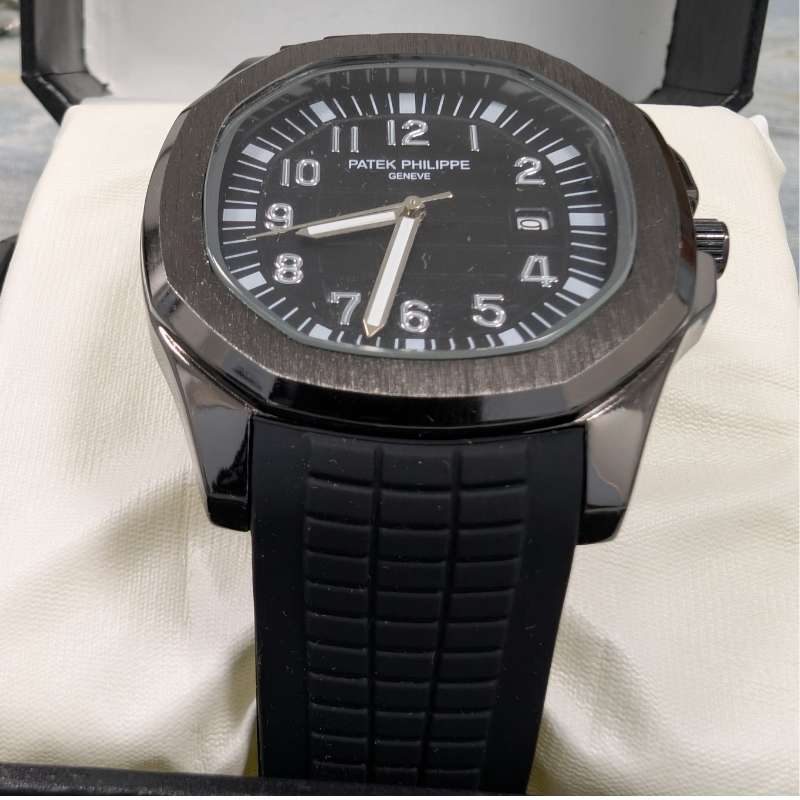 Watch Patek Phillippe Black Silicon Strap & Black Quartz Dial