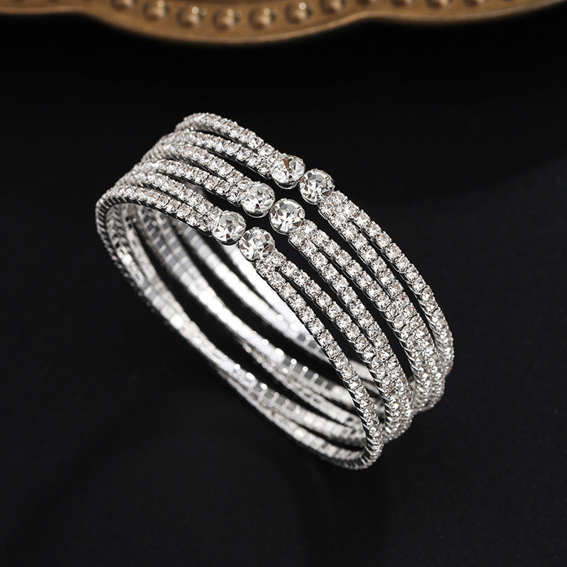 European And American Diamond Handmade Claw Chain Multi-row Bracelet
