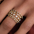Arrangement And Combination Light Luxury Multi-line Design Ring