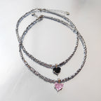 Super Copper Inlaid Zircon Love Pendant Necklace Summer Irregular