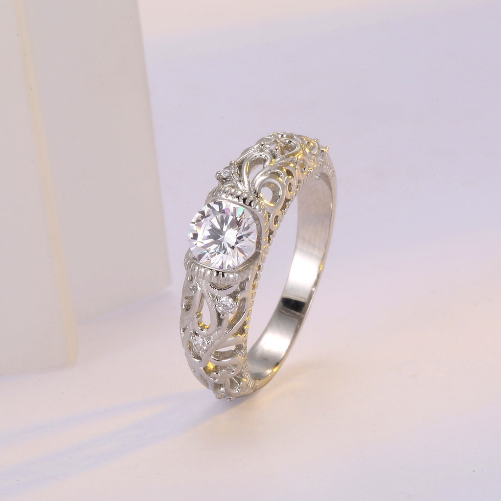 White Gold Plated Zircon Ring Jewelry Ornament