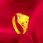 Alluvial Gold Girls Open Diamond Flower Ring