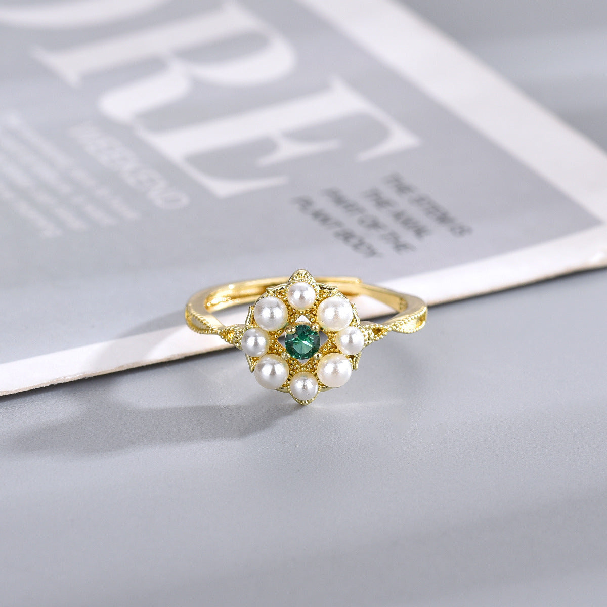 Open Ring Copper-plated Gold Hollow Retro