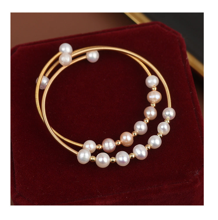 Natural Freshwater Pearl Opening Adjustable Delicate Bracelet