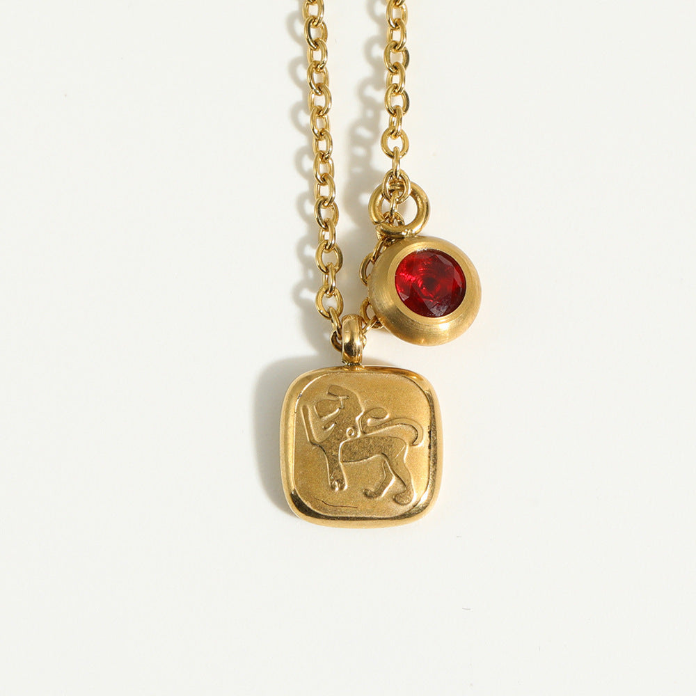 December Birthday Stone Pendant High Color Retention Necklace