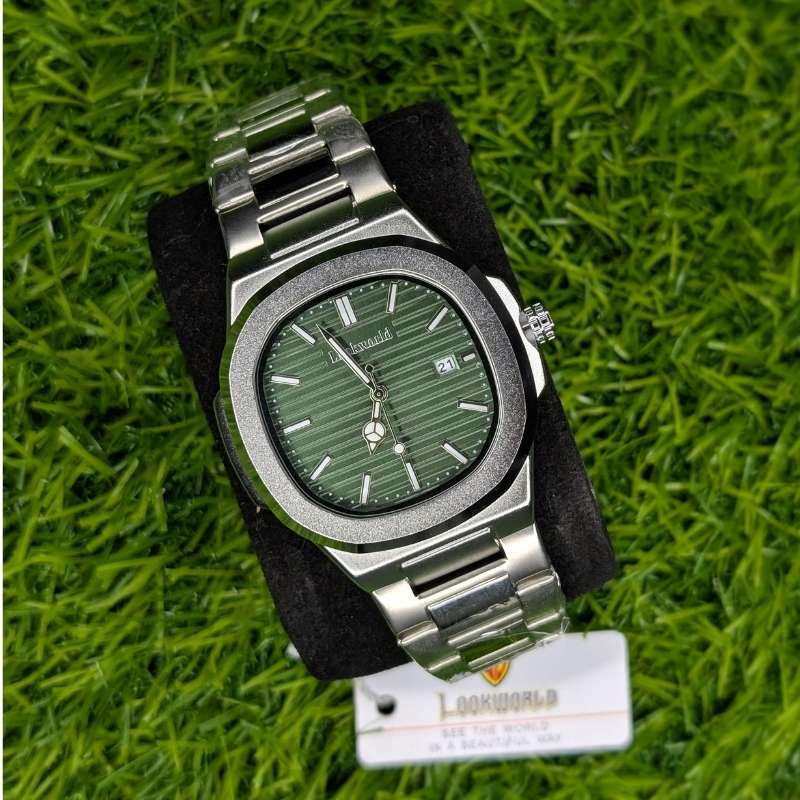 Watch LookWorld Green Dial Silver Chain