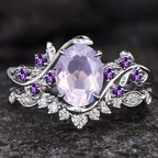 European And American Engagement Women's Inlaid Amethyst Ring Ring