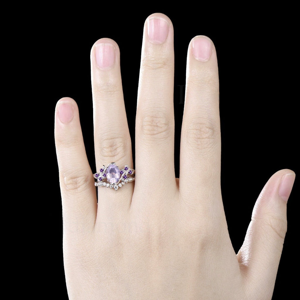 European And American Engagement Women's Inlaid Amethyst Ring Ring