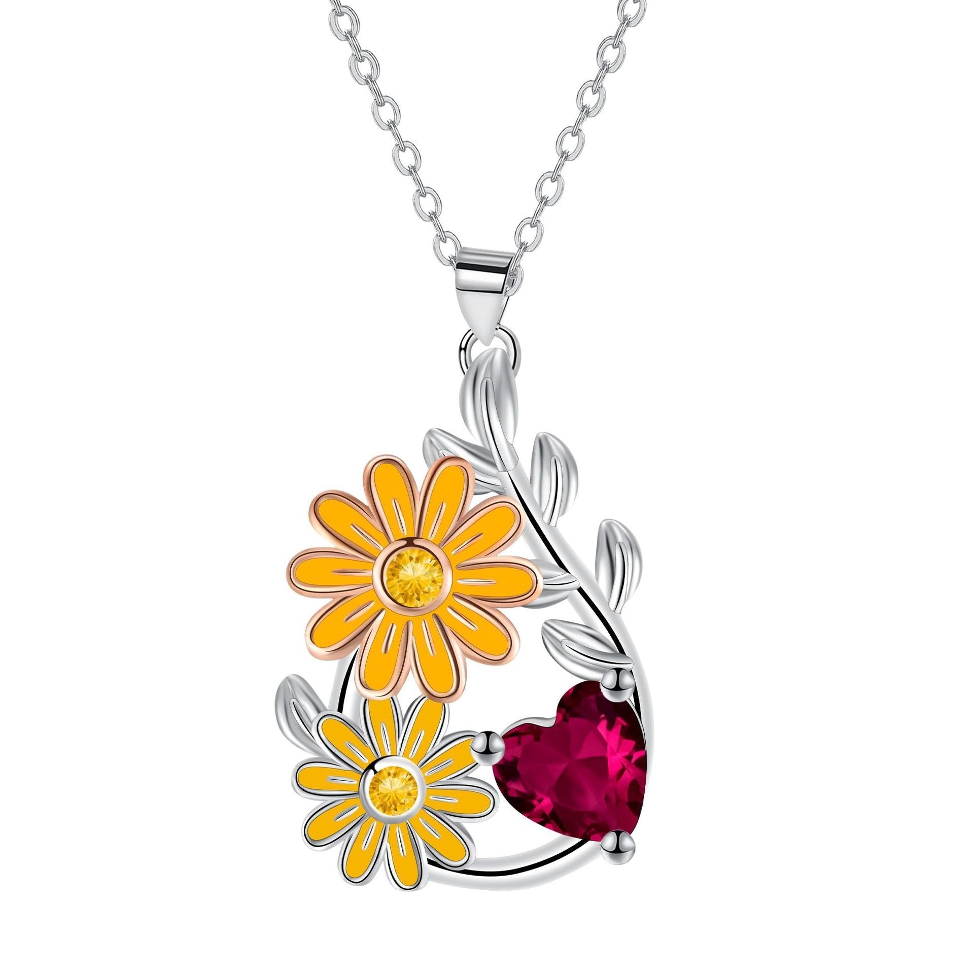Pastoral Style Chrysanthemum Pendant Fashion Special-interest SUNFLOWER Necklace For Women