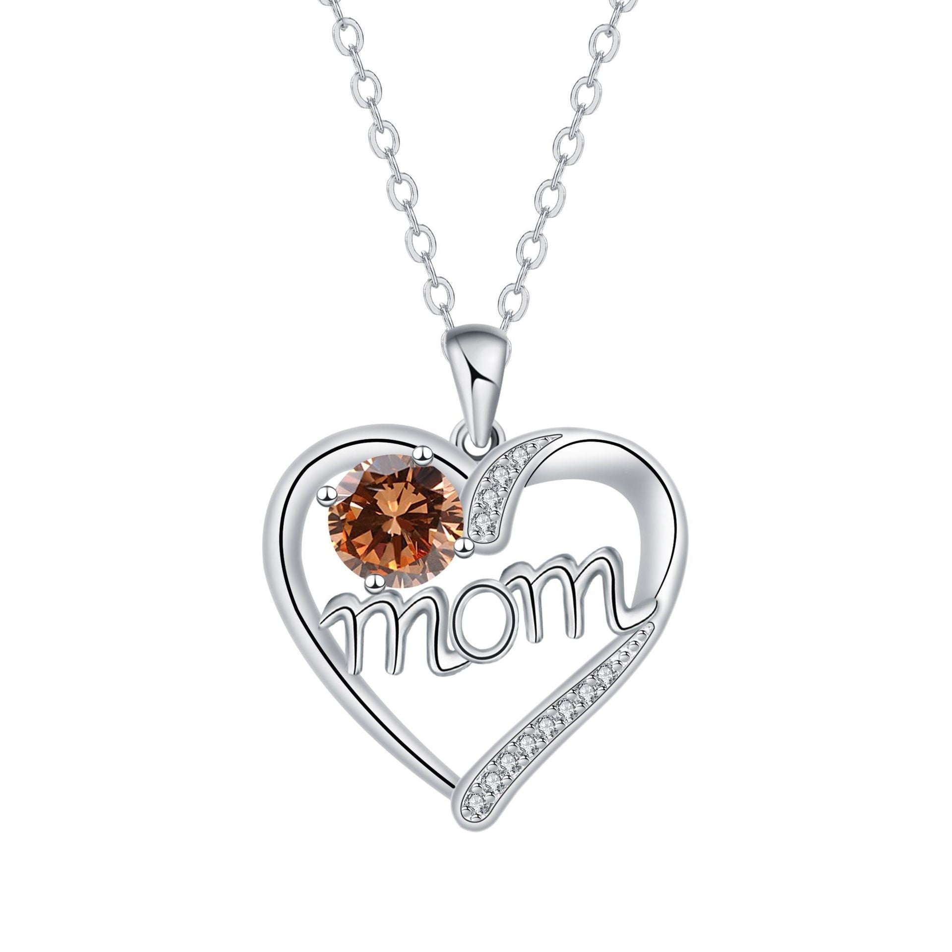 Love Heart-shaped Diamond MOM Jewelry Ornament