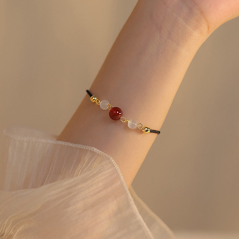 Simple Red Agate Bracelet Female Birth Year Lucky