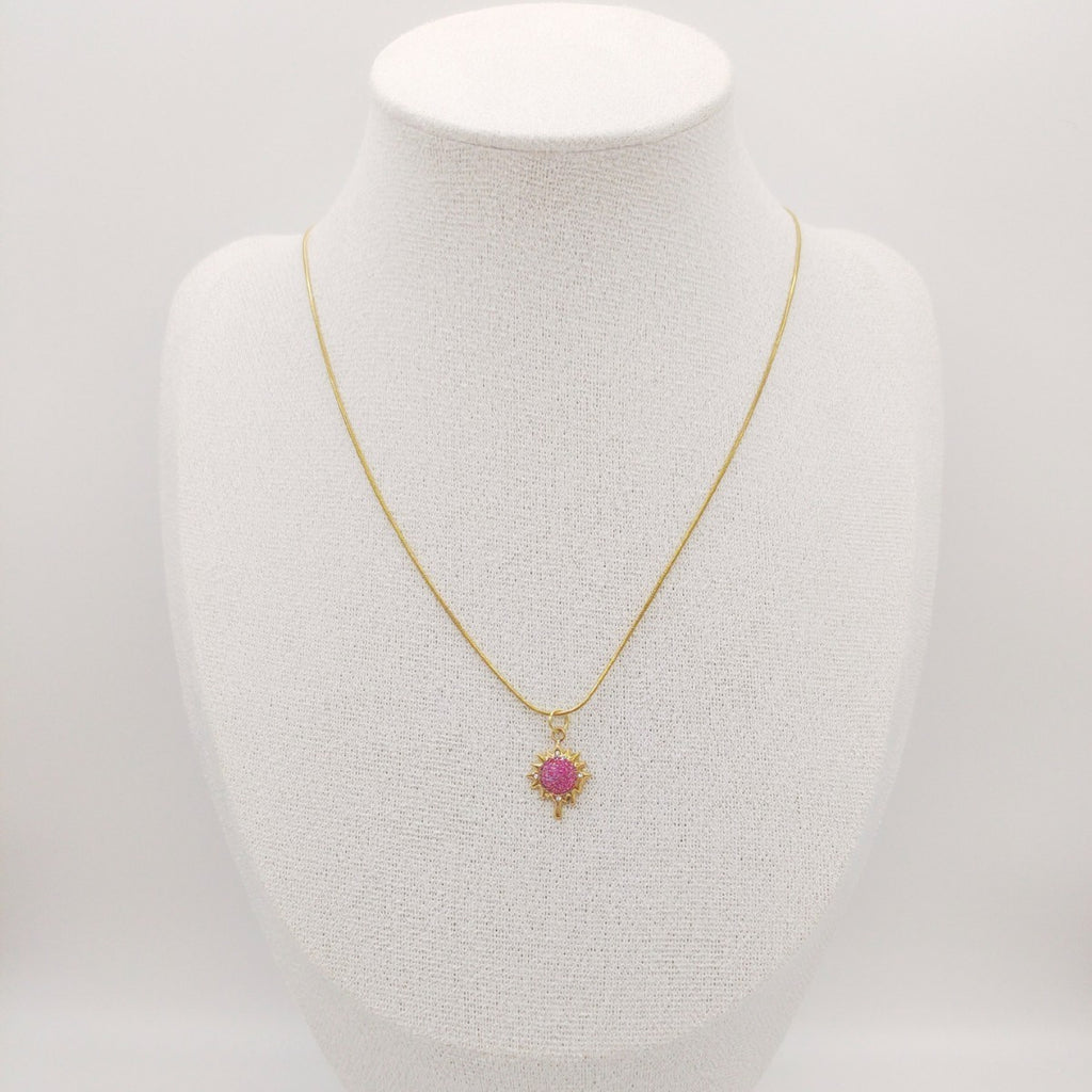 Round Copper Micro Rhinestone Necklace For Women