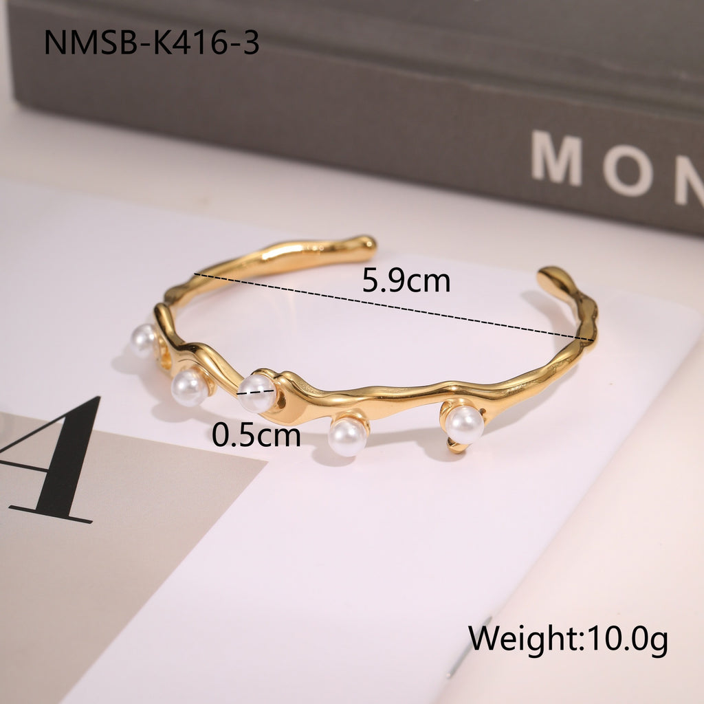 European And American Ins Fashion Design Stainless Steel Bracelet Opening Bracelet