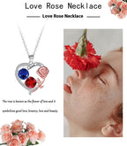 Ornament Love Pendant Rose Necklace