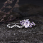 European And American Engagement Women's Inlaid Amethyst Ring Ring