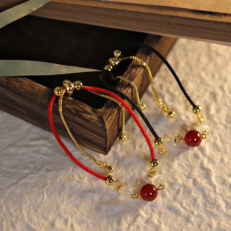 Simple Red Agate Bracelet Female Birth Year Lucky
